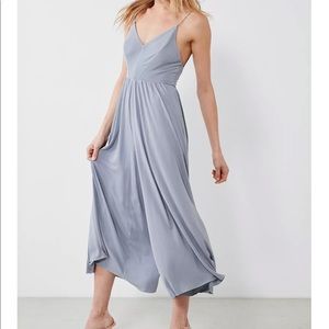 Wide Leg Raw Hem Jumpsuit